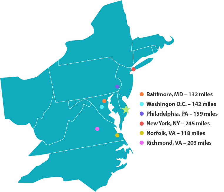 Worcester County Map of Worcester county